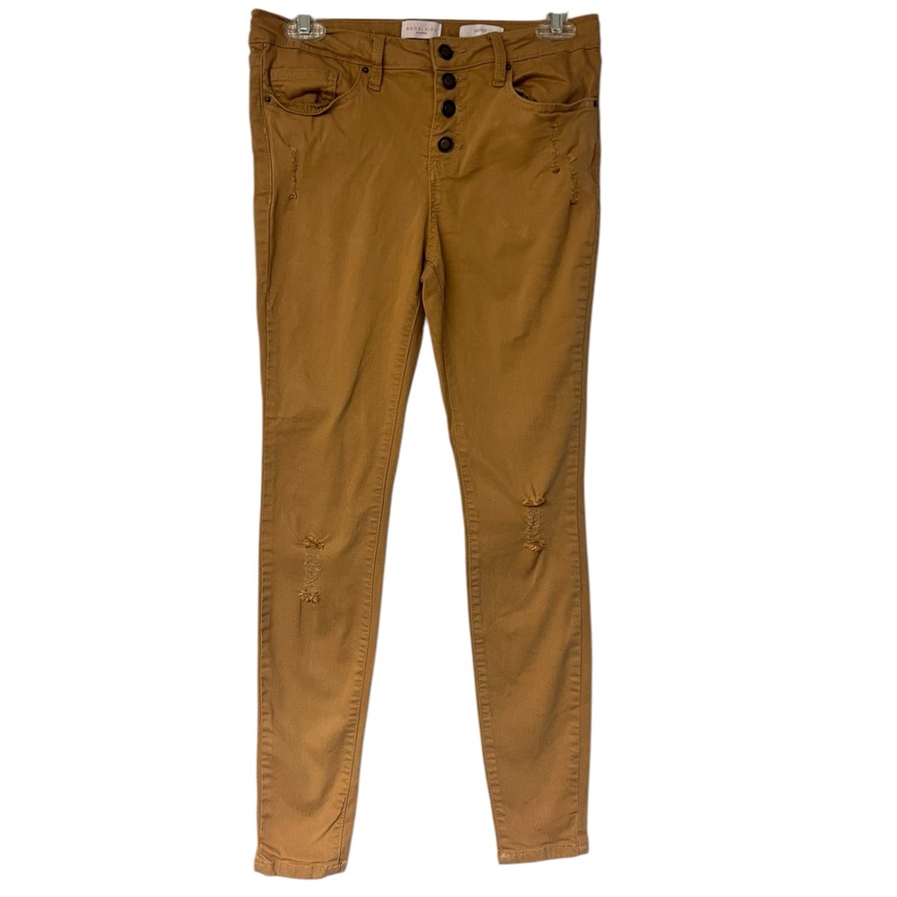 Angel Kiss Distressed Skinny Khaki Pants